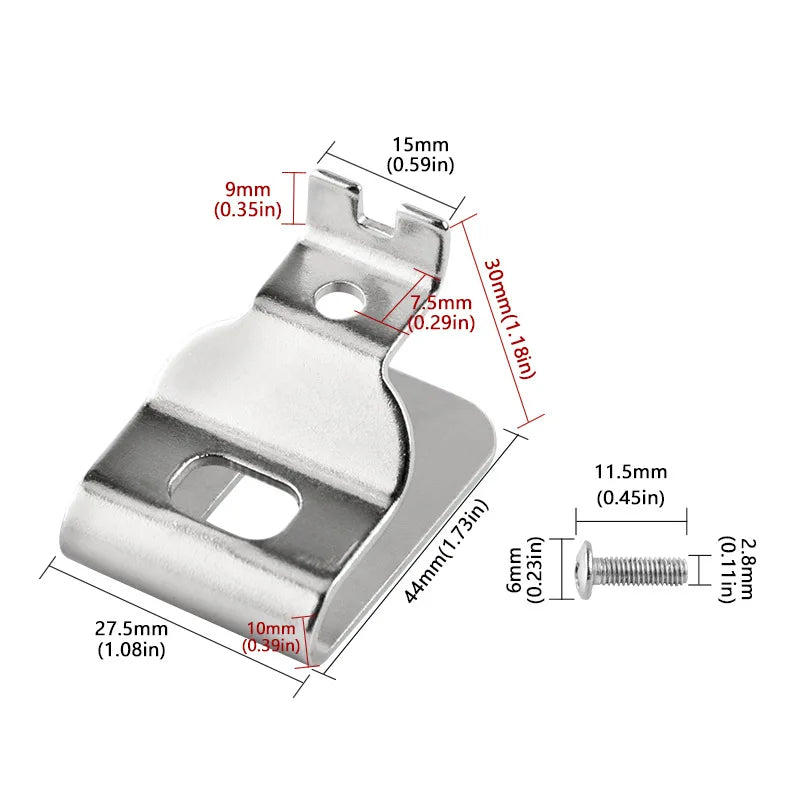 Stainless Steel Drill Belt Hook Clip with Screws | Power Tool