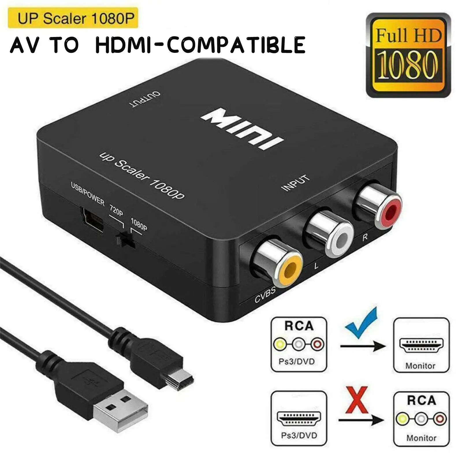 HD AV to HDMI Converter for NTSC and PAL Outputs Peaceful Pleasures Health and Wellness
