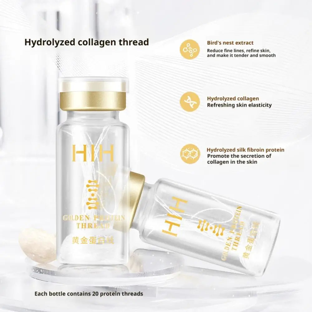 Elastic Golden Protein Peptide Collagen Essence Set Lifting Firming Moisturizing Face Skin Care Serum Thread For All Skin Types Peaceful Pleasures Health and Wellness