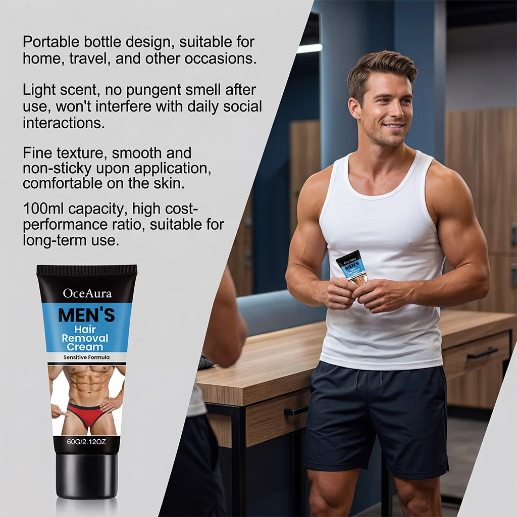 Men's Painless Hair Removal Cream – Body, Legs & Armpit