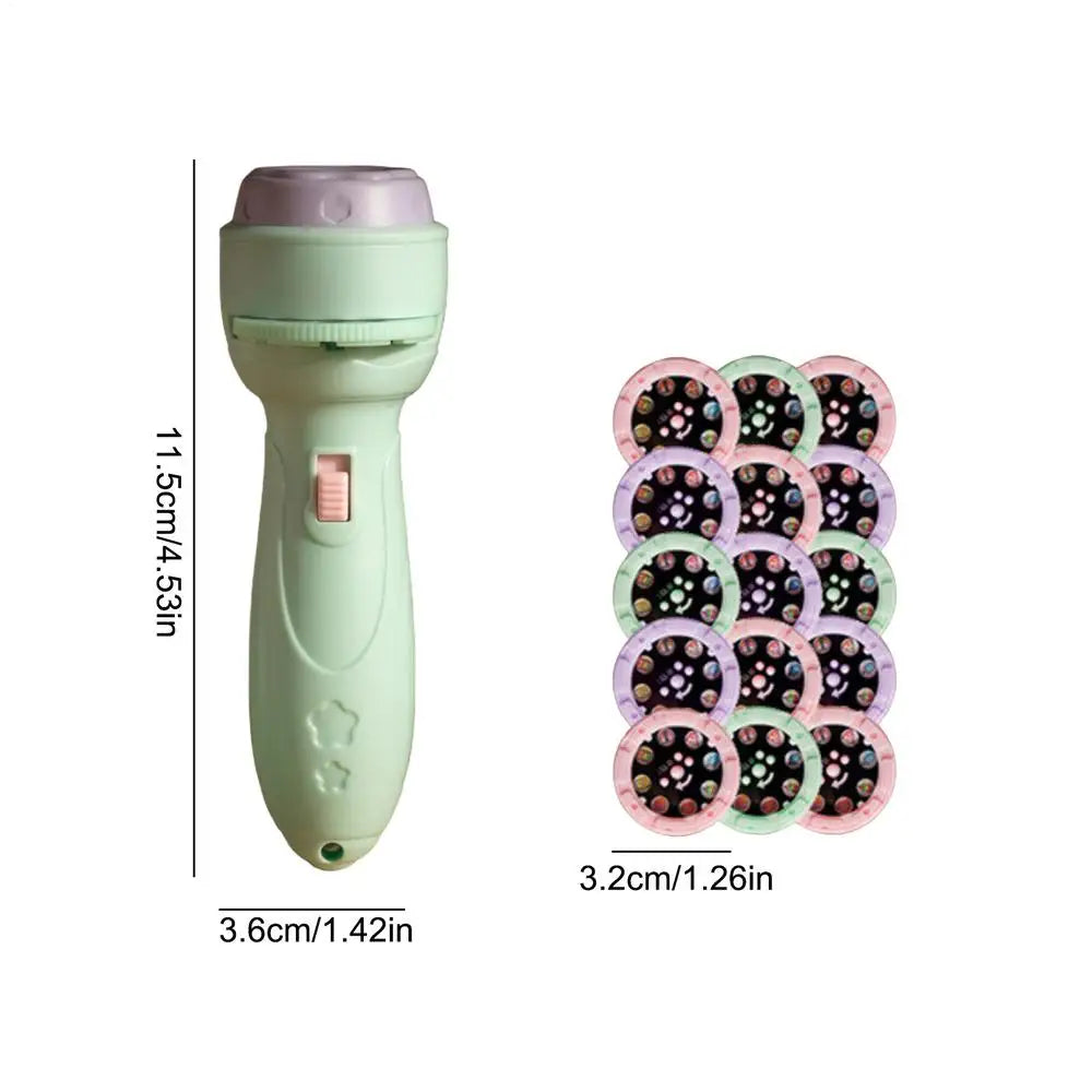 Kids Flashlight Projector 120 Patterns Projector Toys for Kids Preschool Learning Cartoon Torch Light Projection Flashlight Peaceful Pleasures Health and Wellness Green