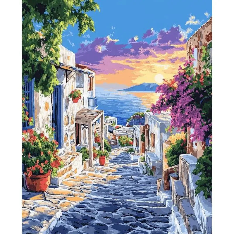 Paint by Numbers Kit – Town Landscape 60×75cm Canvas Art