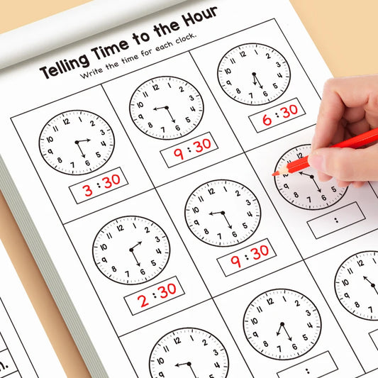 32 Page Telling Time Exercise Cognition Book Interactive Game About Peaceful Pleasures Health and Wellness