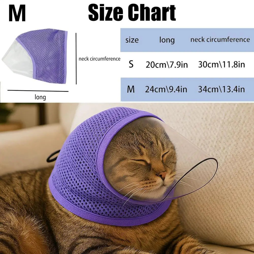 Breathable Mesh Cat Muzzle | Adjustable Drawstring – S & M