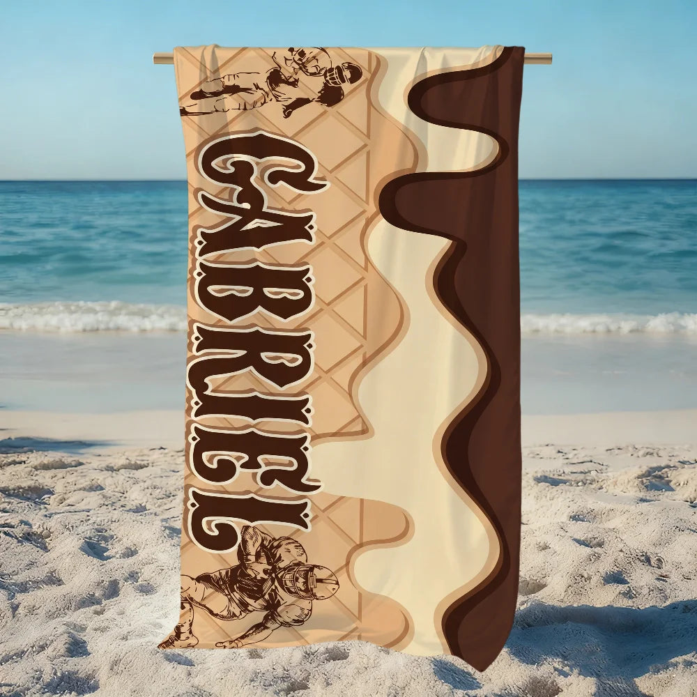 Personalized Ice Cream Drip Beach Towel | Quick Dry, Soft Beach Towel Peaceful Pleasures Health and Wellness