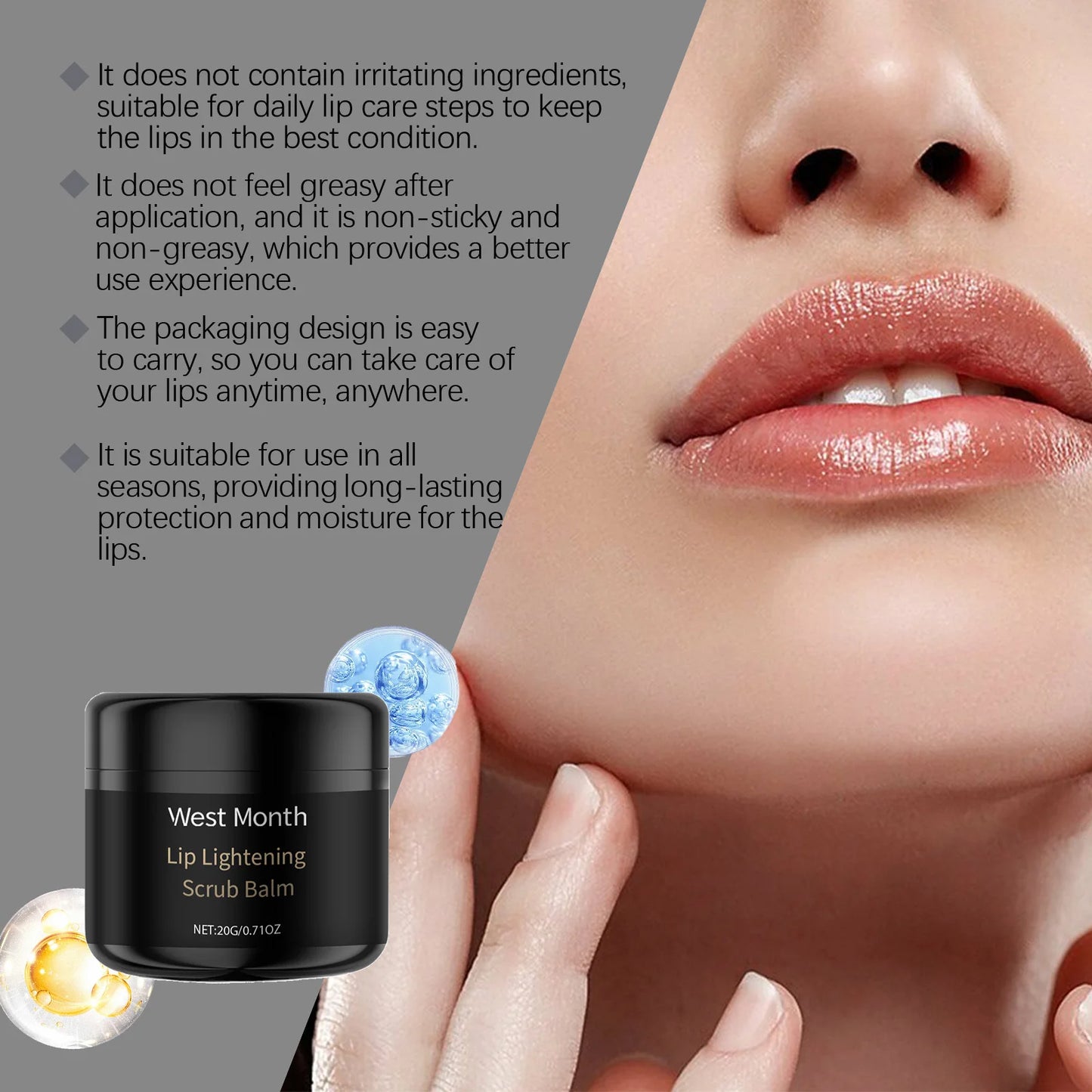 Lip Scrub Exfoliator – Hyaluronic Acid, Vitamin C & Aloe