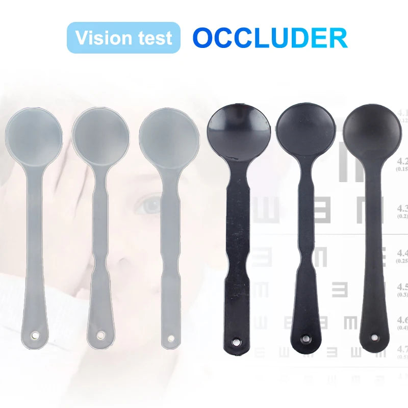 1PCS Eye Occluder Professional Frosted Transparent/Black Handheld Optometry Tool Eye Occluder Block Plate For Vision Test Peaceful Pleasures Health and Wellness