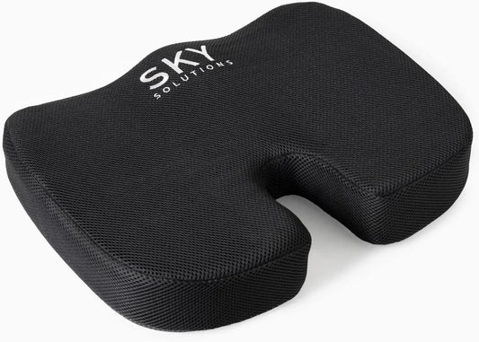 Gel Memory Foam Seat Cushion for Office Chairs - Portable with Removable Mesh Cover and Anti-Slip Bottom Peaceful Pleasures Health and Wellness United States