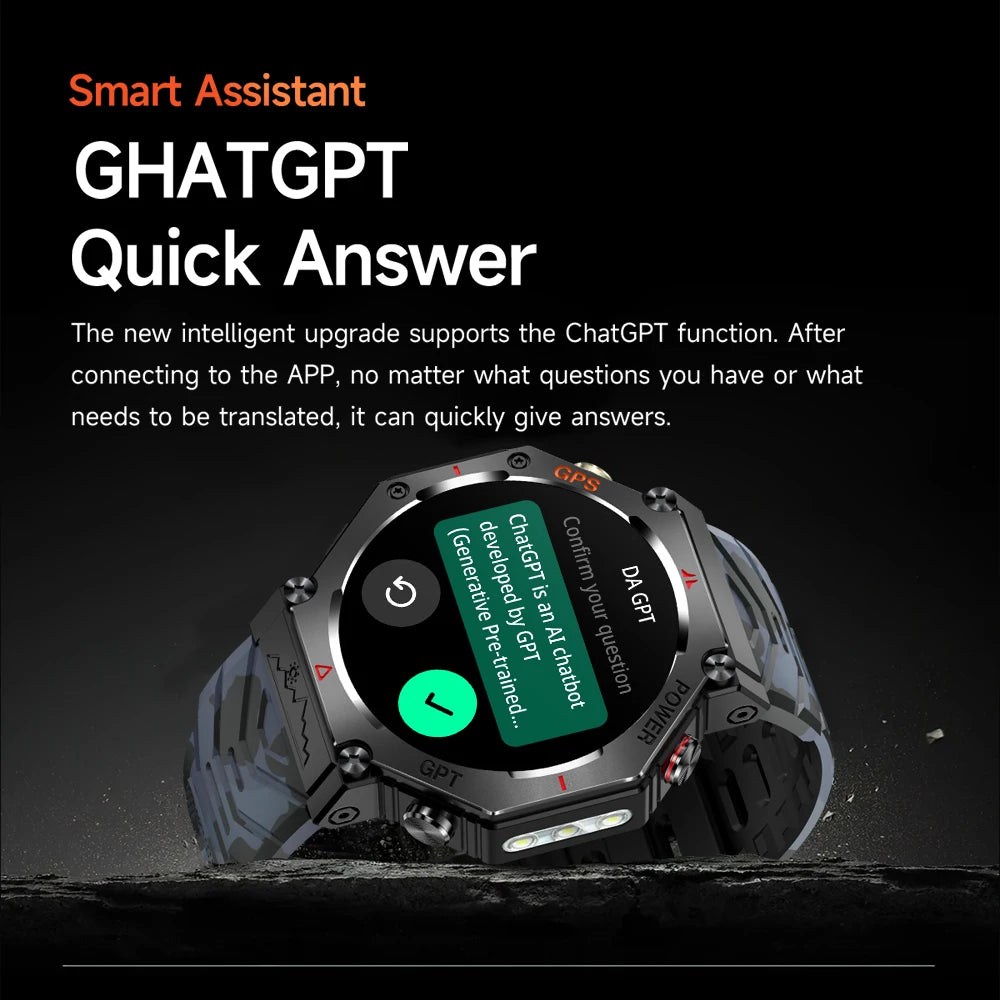 KC91 AI Smart Watch | GPS, Bluetooth Call, IP68, Heart Rate