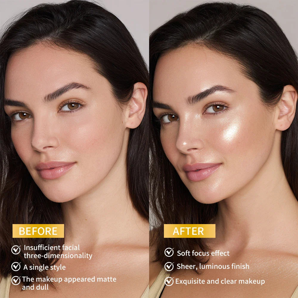 Lakerain Baked Highlighter Powder | Shimmer Glow Illuminator Baked Highlighter Powder Oasis Select