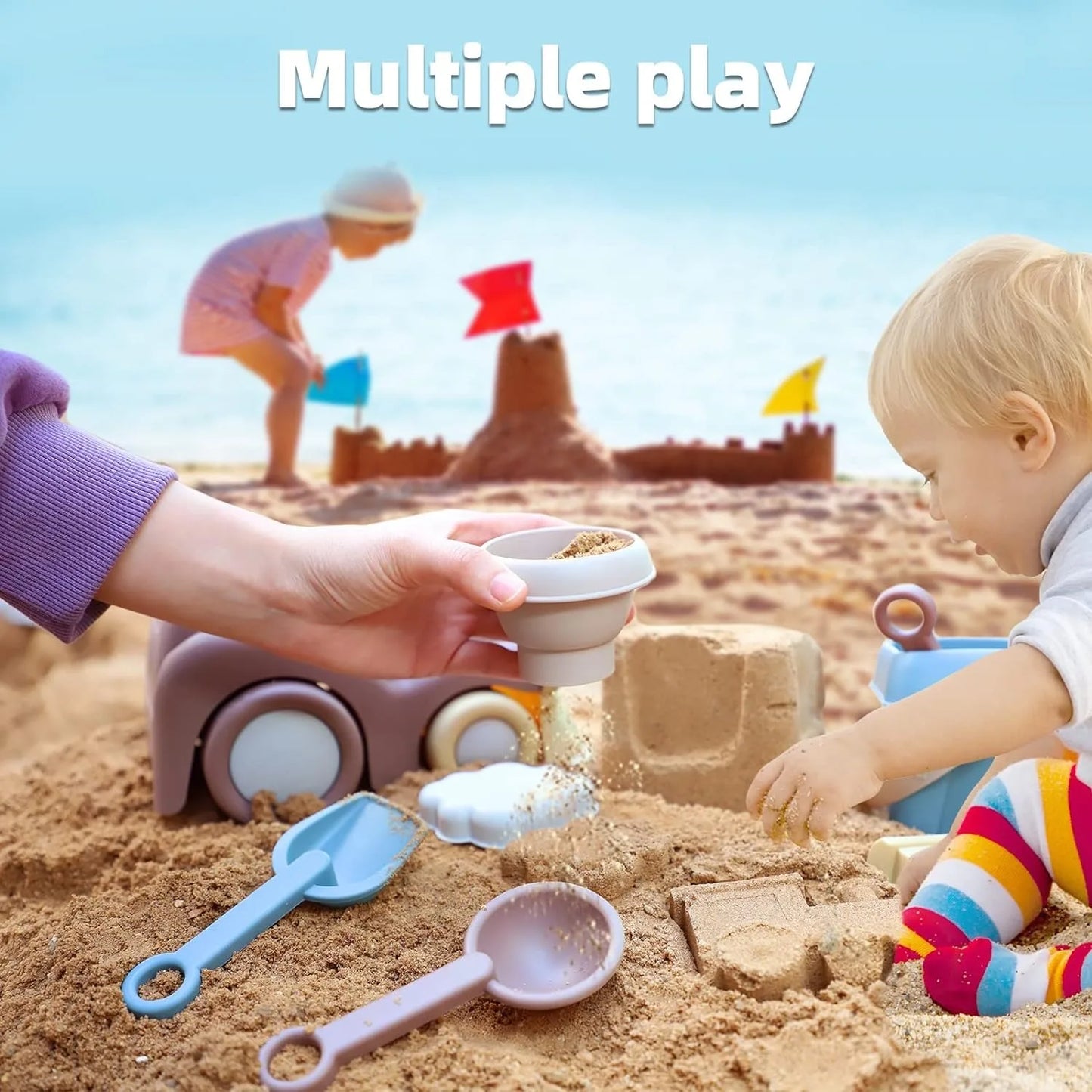 Beach Sand Toys Set for Kids – Bucket, Truck, Rake & More