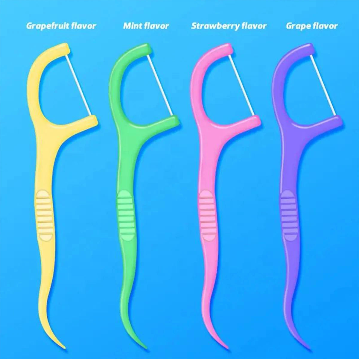 50pcs Floss Fruit Flavor Box Floss Dazzling Colorful Ultra Fine Floss Stick Tick Oral Cleaning Portable Floss Peaceful Pleasures Health and Wellness