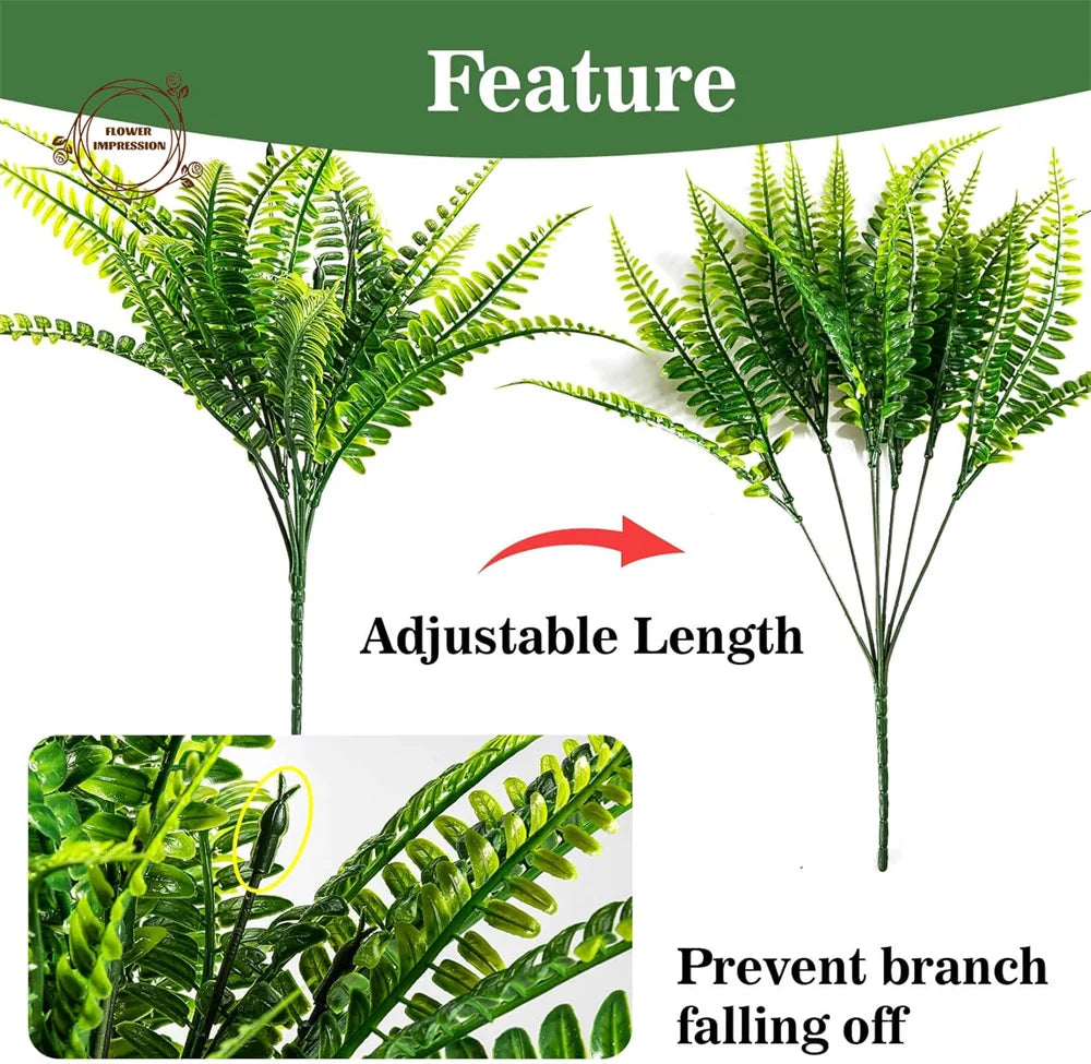 10PCS Artificial Hanging Fern Vine Garland | Fake Greenery Decor