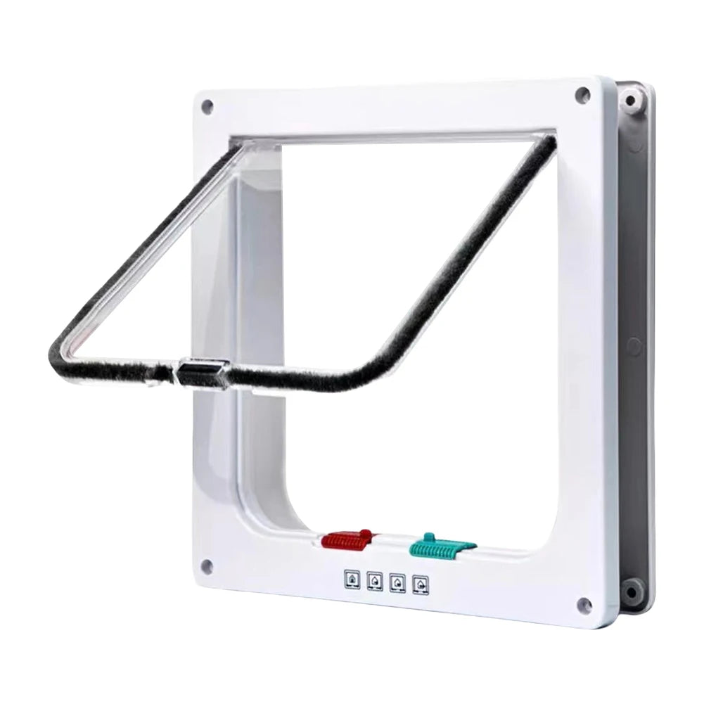 Pet Flap Door with 4-Way Security Lock – Cats & Small Dogs Peaceful Pleasures Health and Wellness White M spain