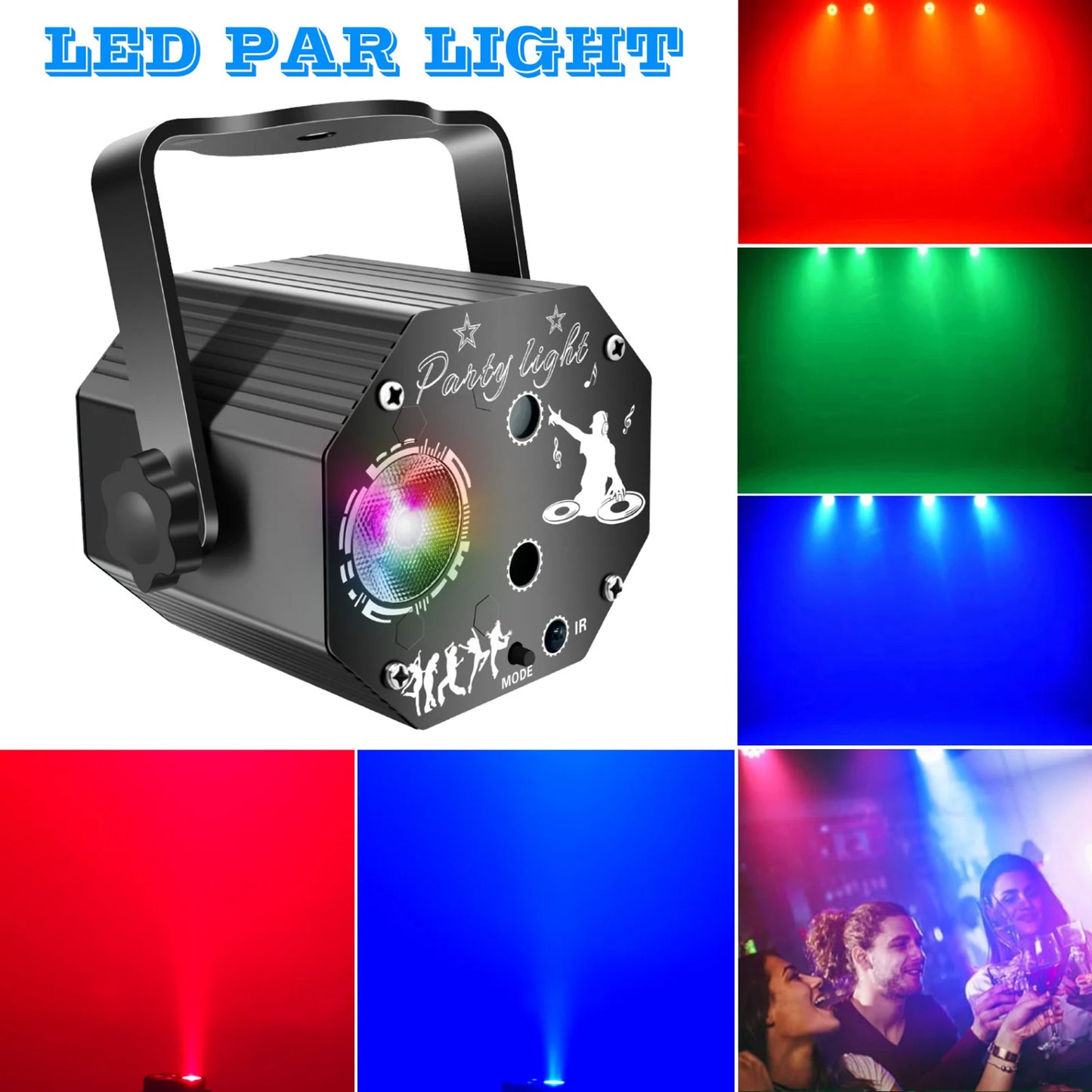 Disco Light with 72 Patterns, Portable LED RGB Party Light, Auto/Sound/Remote Control, 1/3/6/8H Timer, Pattern Projection Light Peaceful Pleasures Health and Wellness