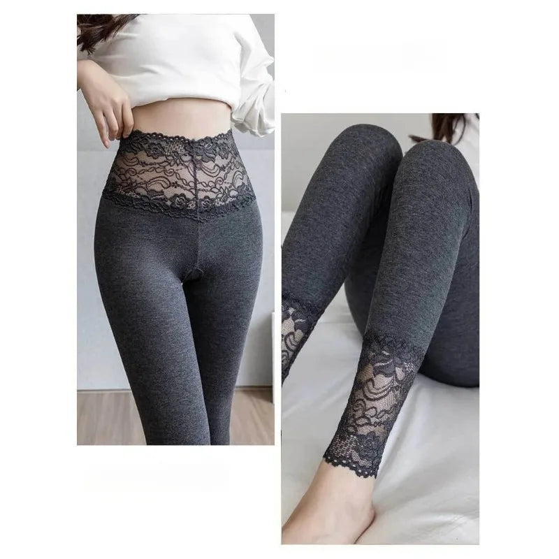 Women's High Rise Tummy Control Leggings – Gray Seamless