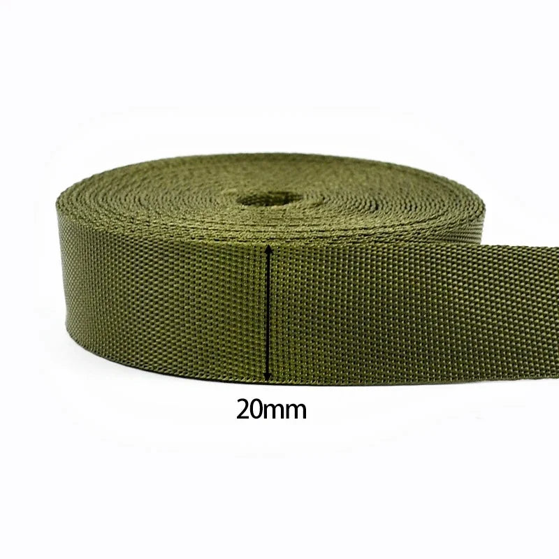20/25/32/38/50mm ArmyGreen Nylon Webbing for Bag Strap 5Meters Dog Collar Ribbon Tapes Luggage Belt Bias Binding Sewing Trims Peaceful Pleasures Health and Wellness RD113-ArmyGreen-20mm