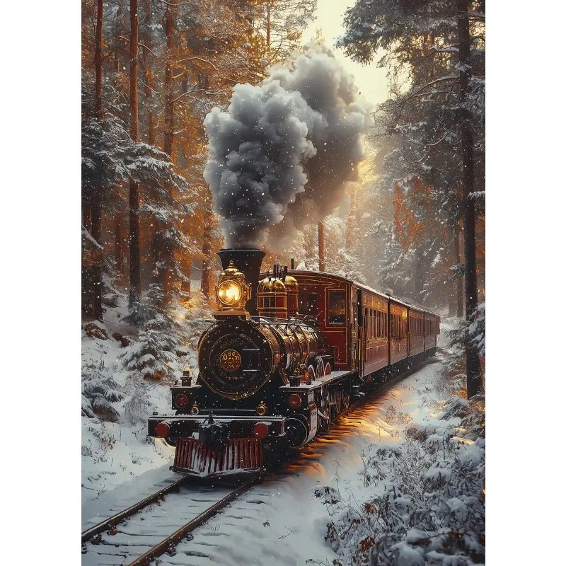 Steam Train Sunset Canvas Poster – Vintage Anime Wall Art Canvas Wall Art Peaceful Pleasures Health and Wellness 1 20x30cm Unframed