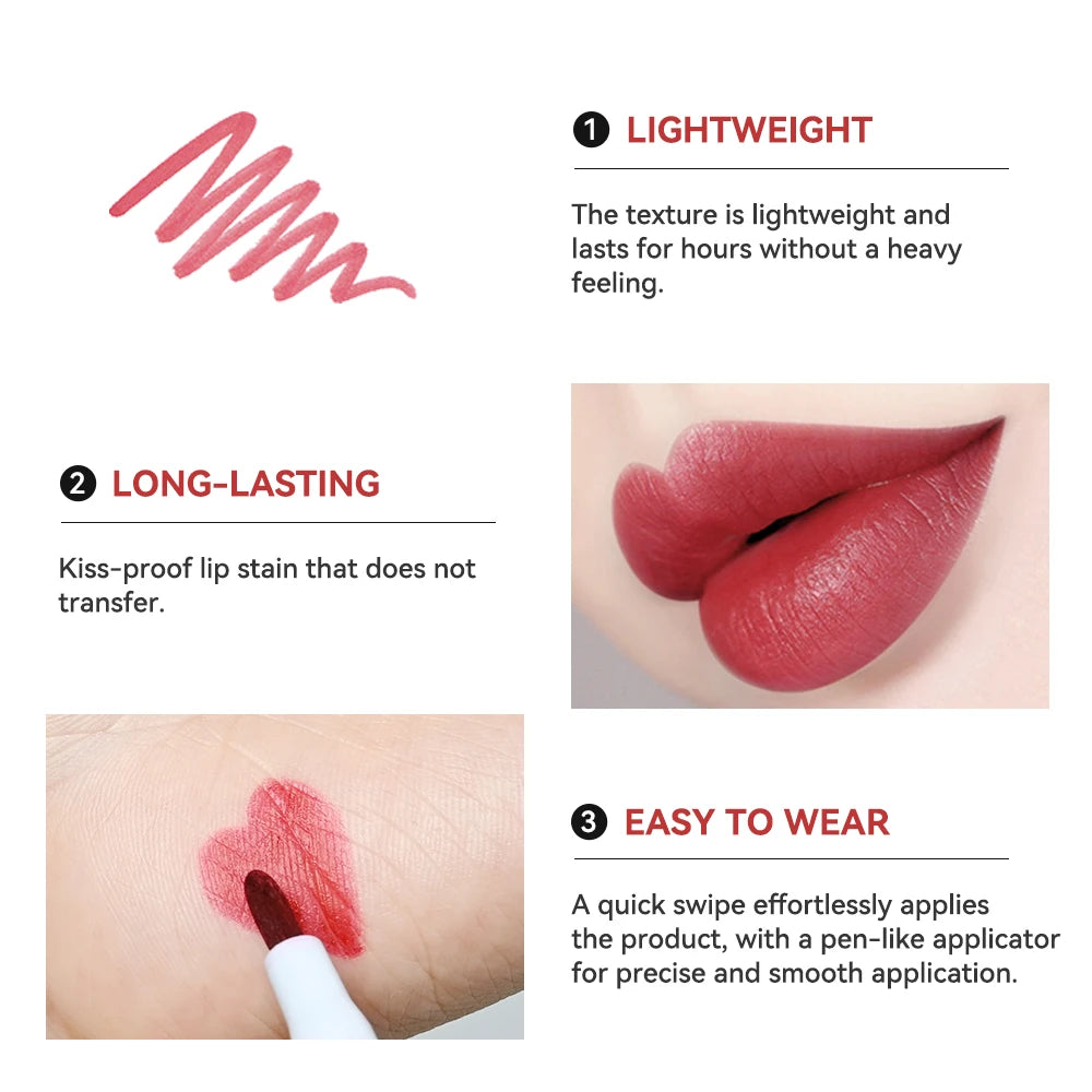 6Colors Lip Stain Pencil Liquid Lip Liner Waterproof Plumping Lip Tint Natural Matte Nude Brown Long Lasting Beauty Makeup Pen Peaceful Pleasures Health and Wellness