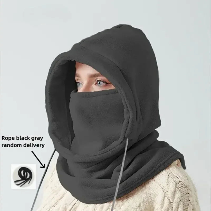 Winter Balaclava Knit Hood – Windproof Drawstring Mask Unisex