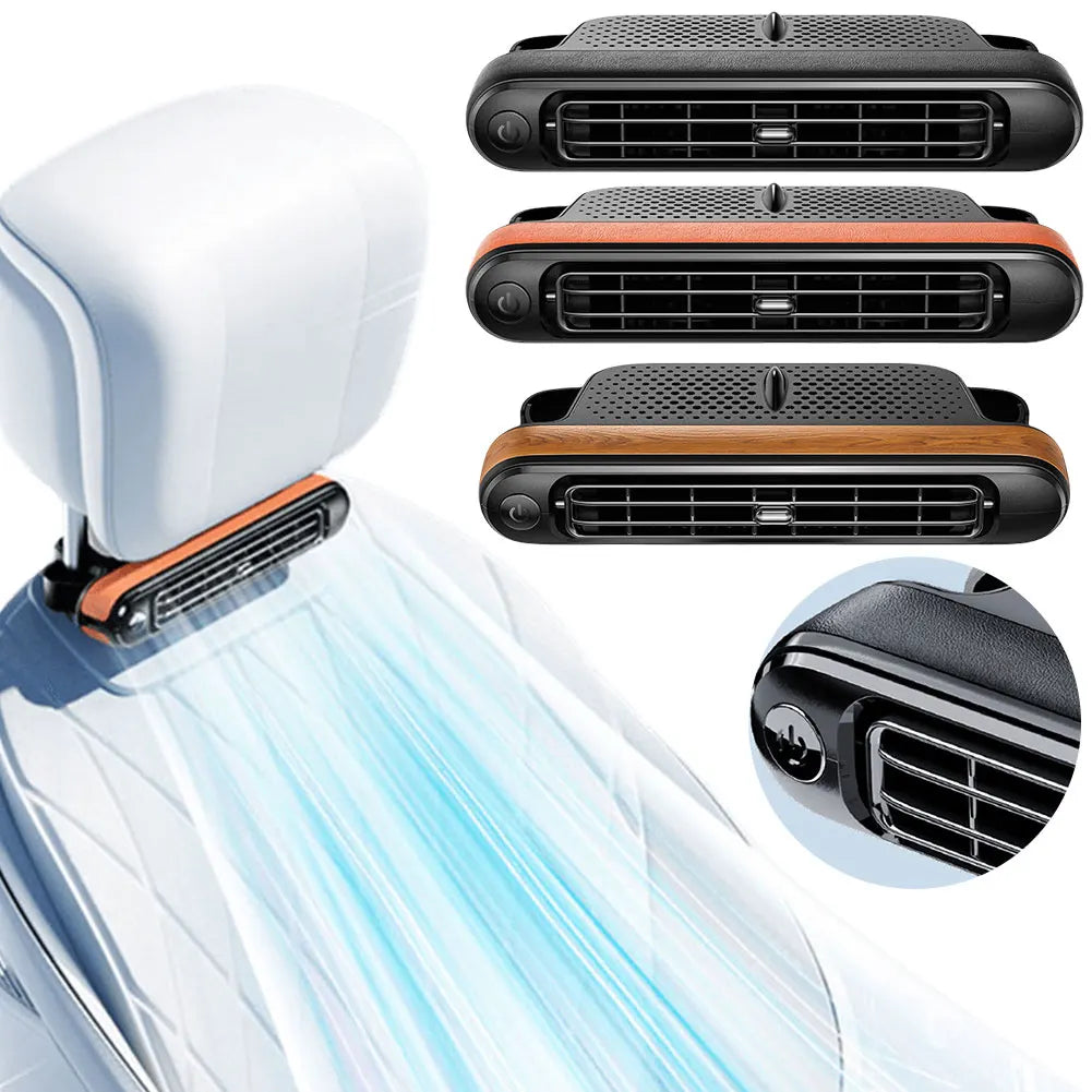 Car Seat Fan – Rear Headrest Cooling Fan 3-Speed USB Peaceful Pleasures Health and Wellness