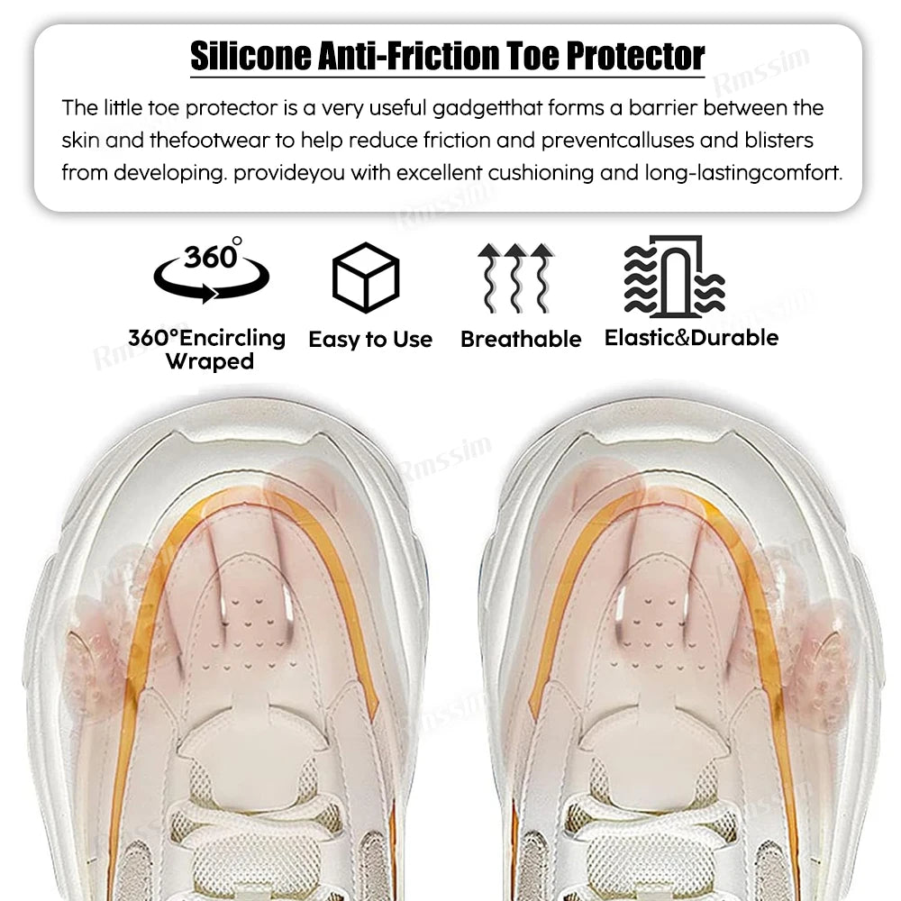 2/10Pcs Silicone Toe Caps Anti-Friction Breathable Toe Protector Gel Toe Cap Protector Cushions Prevents Blisters Toe Foot Care Peaceful Pleasures Health and Wellness