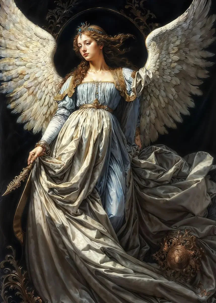 Nordic Religious Art Benevolent Portrait Of The Virgin Mary Archangel Canvas Painting, Wall Art for Living Room Home Decor Peaceful Pleasures Health and Wellness 8 30x40cm Unframed