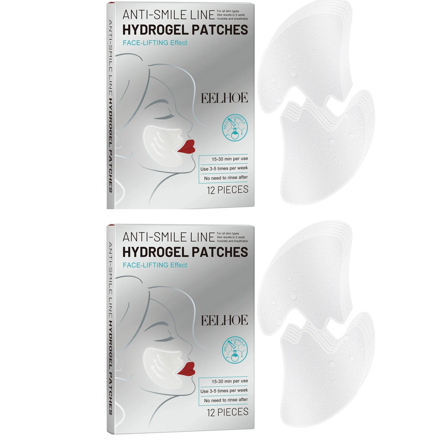 EELHOE Hydrogel Face Patches – Lifting, Firming & Anti-Aging 12pc Hydrogel Face Patches Peaceful Pleasures Health and Wellness 2 X 12pcs Boxed