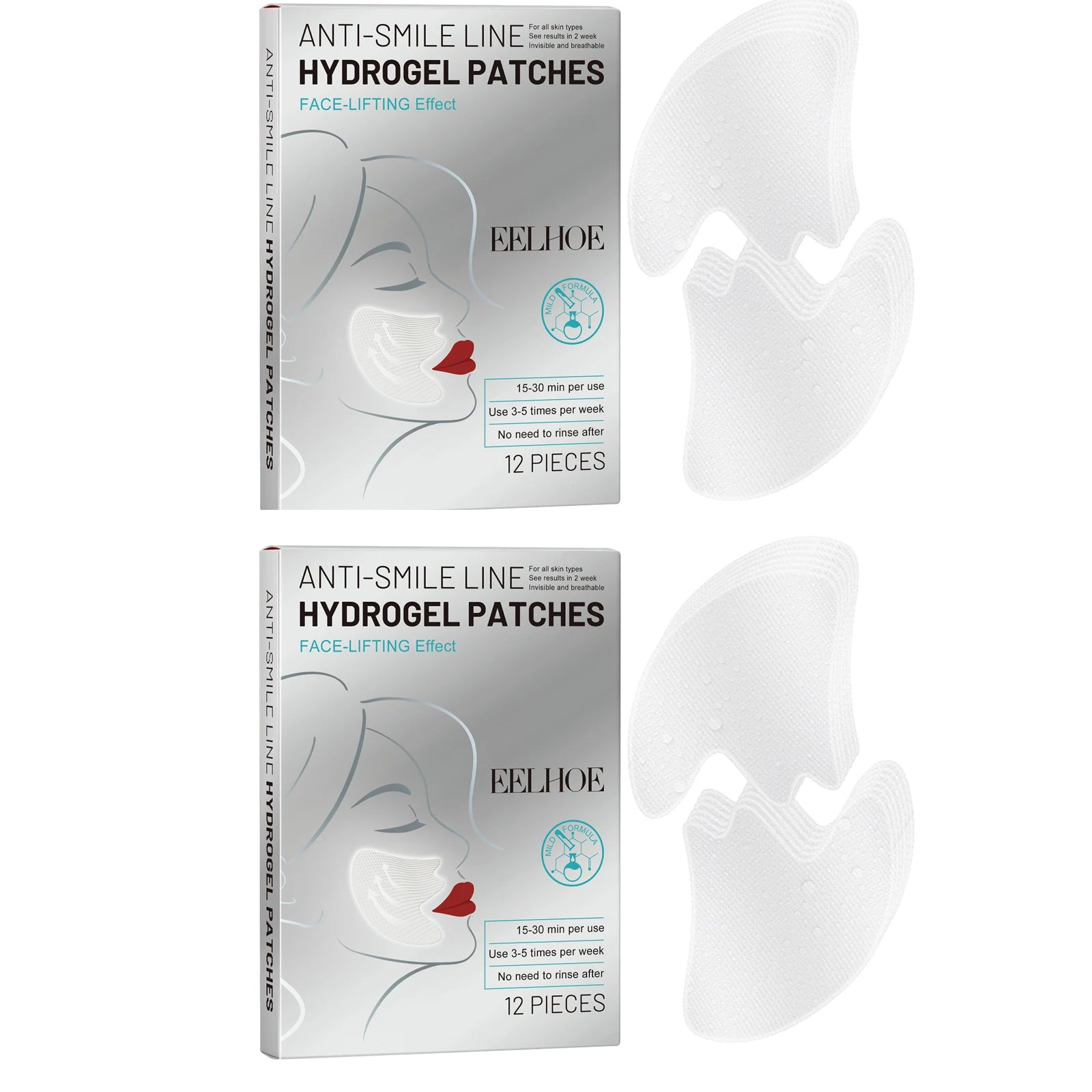 EELHOE Hydrogel Face Patches – Lifting, Firming & Anti-Aging 12pc Hydrogel Face Patches Peaceful Pleasures Health and Wellness 2 X 12pcs Boxed