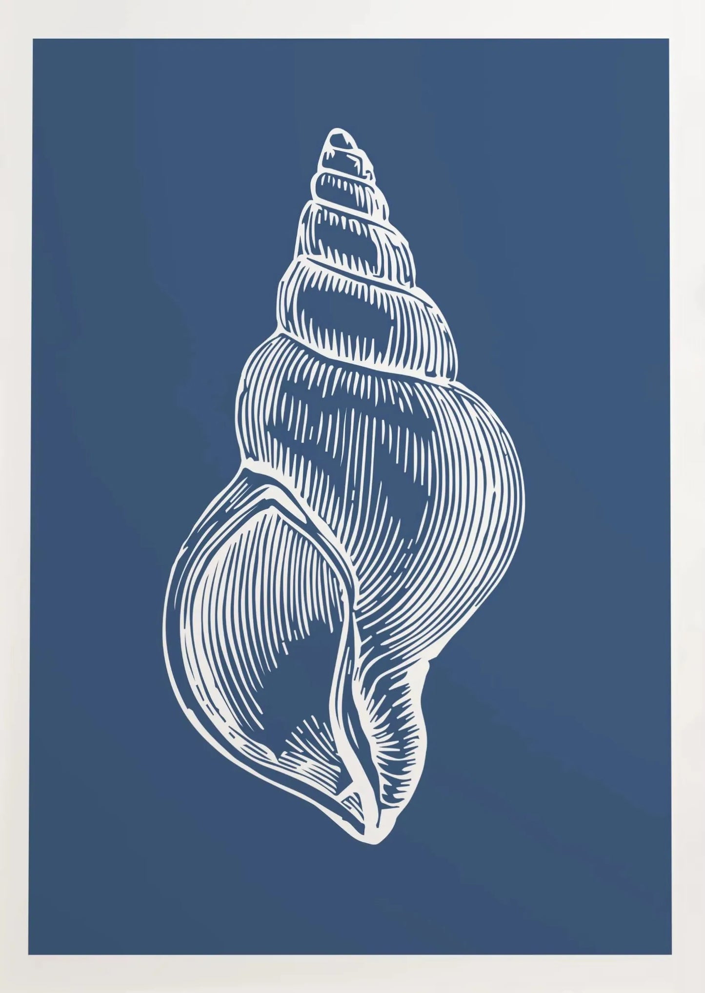 Blue Coastal Seashell Canvas Wall Art | Kids Room Ocean Decor