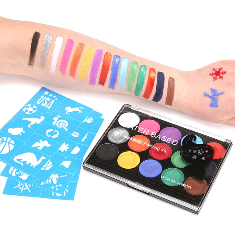 Kids Halloween Face Paint Stencils – 4-Pack Tattoo Templates