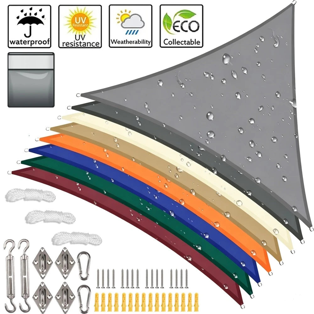 Waterproof Triangle Shade Sail UV Canopy 5x5x5 / 5x5x7M