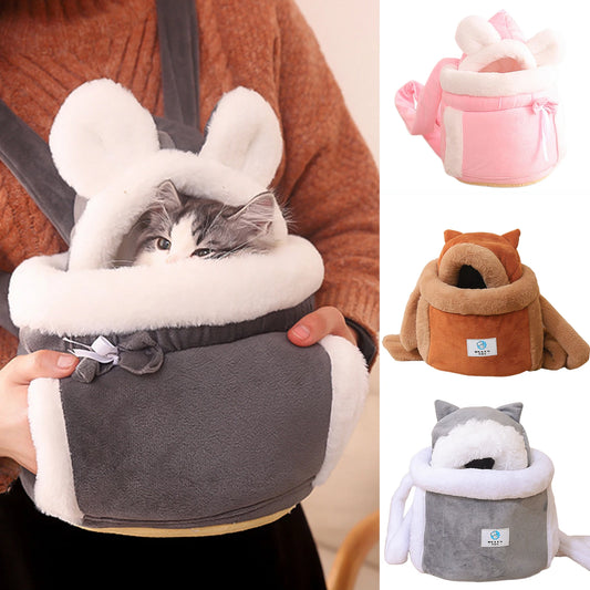 Winter Plush Cat Carrier Backpack | Cozy Travel Bag for Pets Cat Carrier Backpack Peaceful Pleasures Health and Wellness