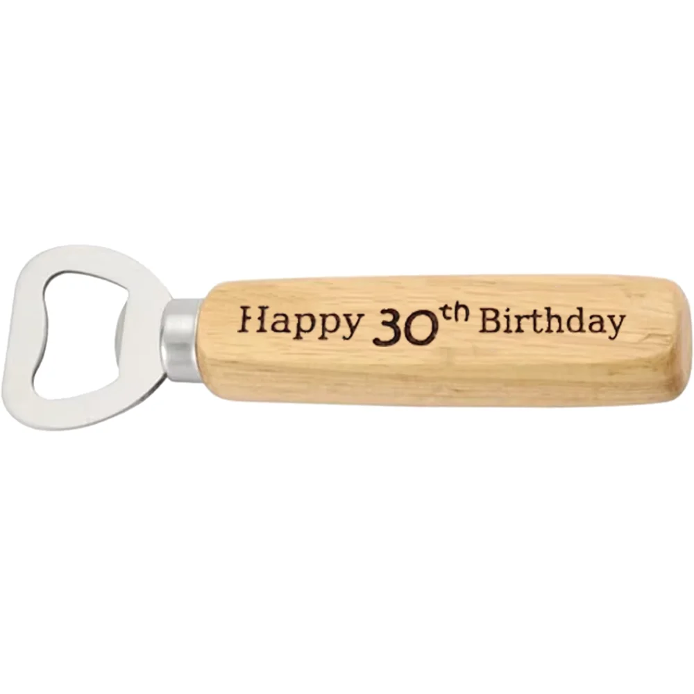 Wood Birthday Bottle Opener 18th–60th | Milestone Gift Wood Bottle Opener Peaceful Pleasures Health and Wellness 30th 1pcs 14x4cm