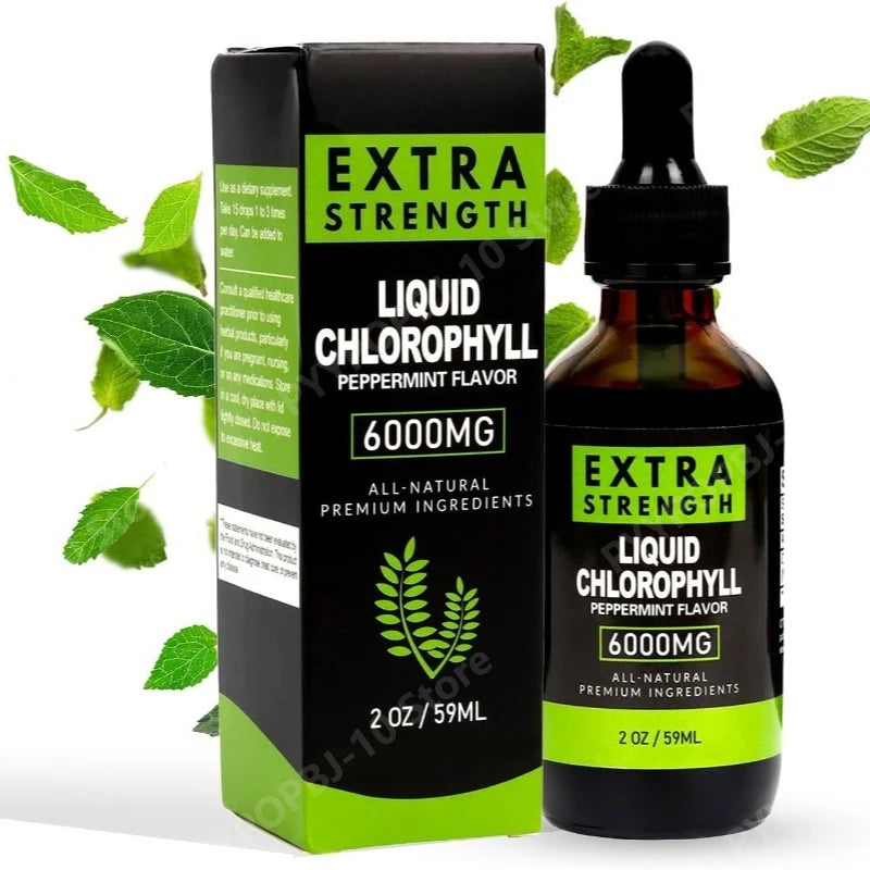 Liquid Chlorophyll Drops 59ml | Peppermint & Mulberry Vegan