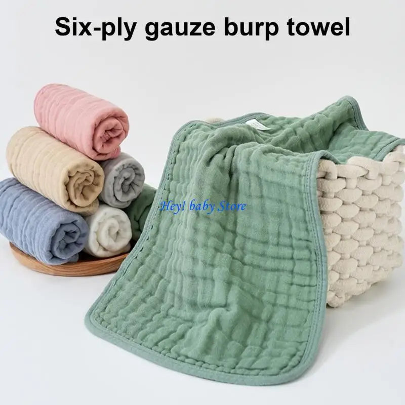 Baby Burp Cloths Set of 6 – 6-Layer Absorbent Cotton Washcloths