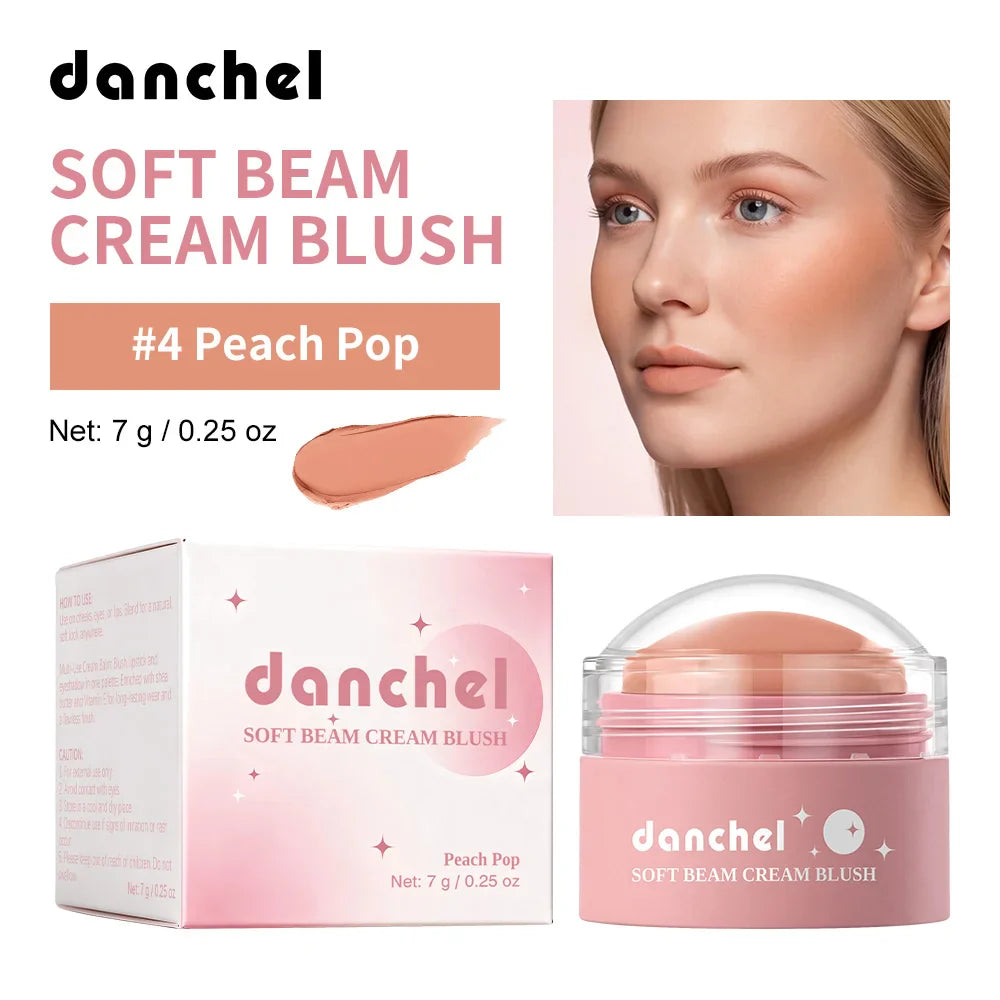 Danchel Soft Beam Cream Blush – Multi-Use, Long-Wearing, 6 Shades