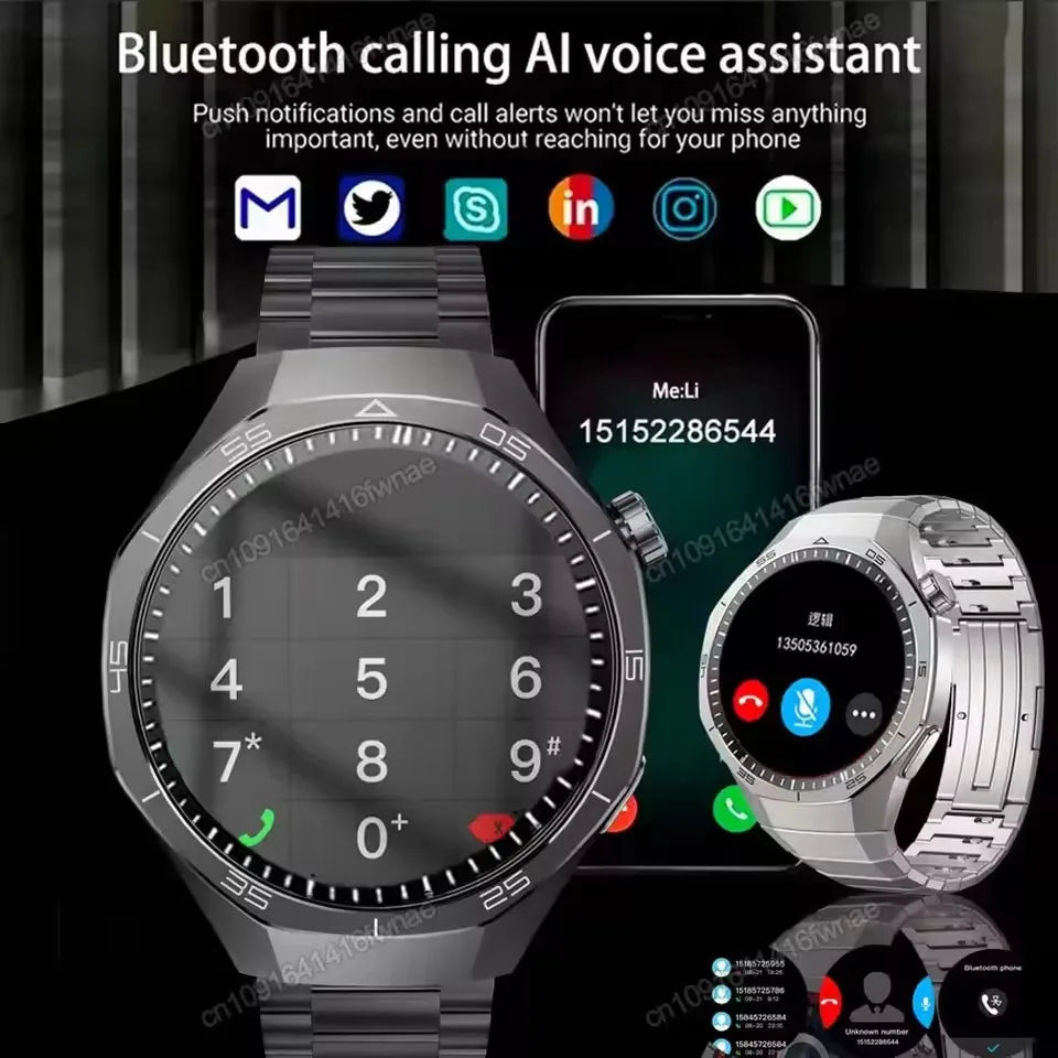 2026 New For Android ios Smart Watch Men HD AMOLED Screen GPS Motion trajectory Heart Rate Bluetooth Calls SmartWatch Waterproof Peaceful Pleasures Health and Wellness