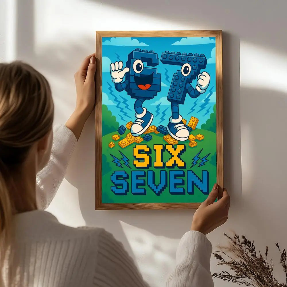 Cool 67 six seven Poster HD Self Adhesive Waterproof Wall Art Ideal for Home Office Dorm Bedroom Great Gift Peaceful Pleasures Health and Wellness White6 30X40cmNoframe