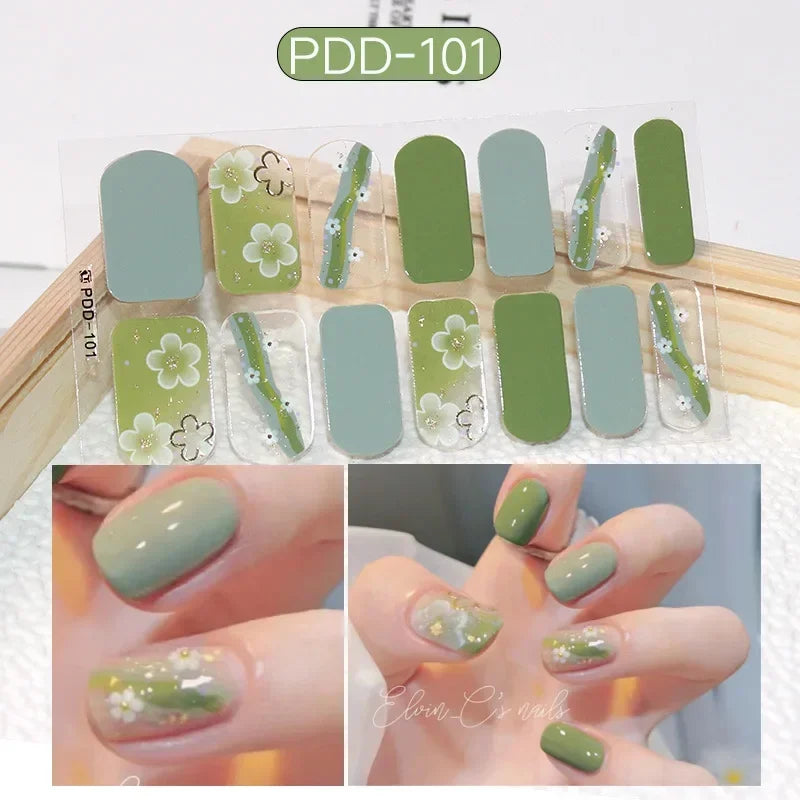 Self Adhesive Sparkling Glitter Full Cover Designer Art Nail Decoration Fashion Manicure Nail Stickers Peaceful Pleasures Health and Wellness PDD-101