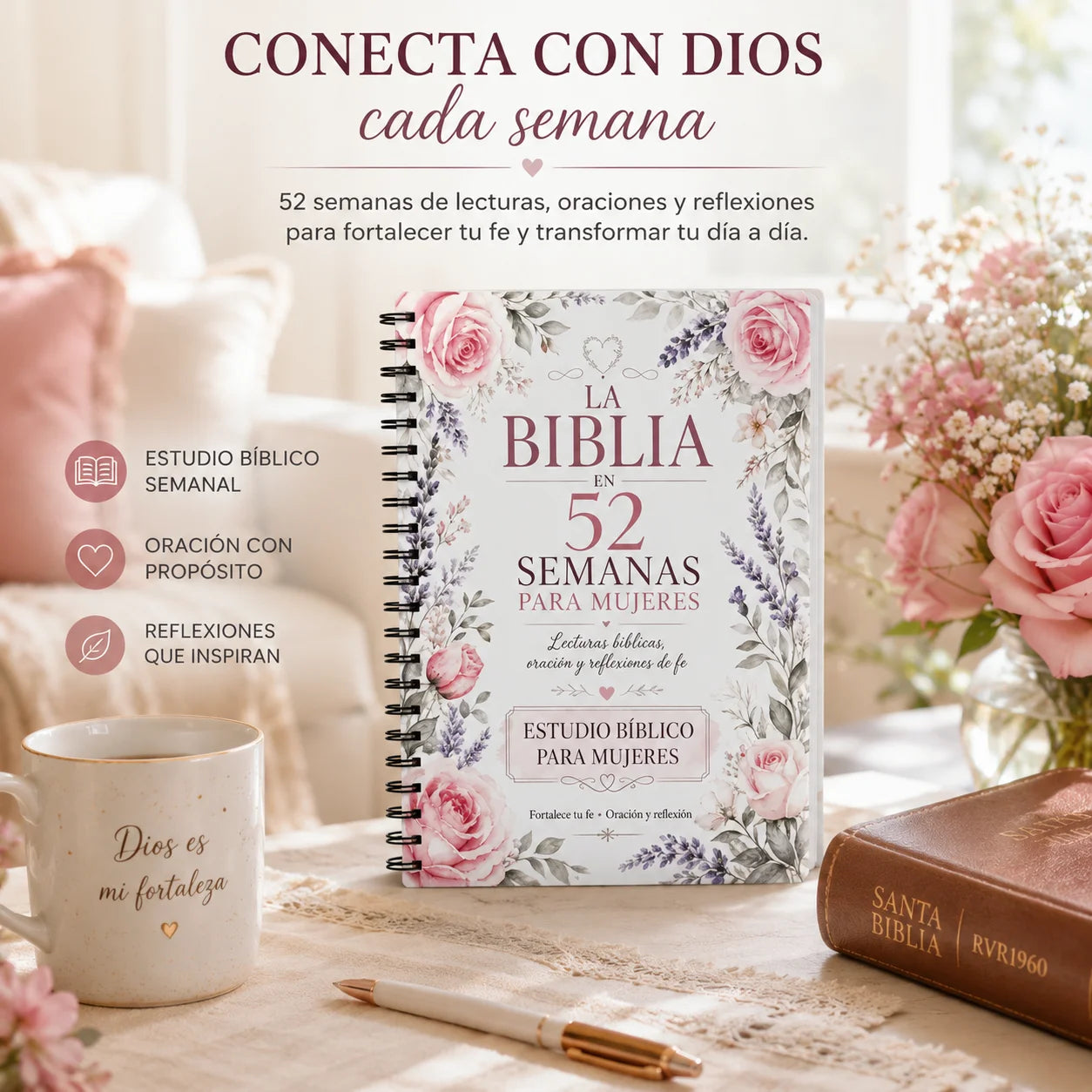 52 Week Bible Study Journal Women Devotional Planner Prayer Notebook