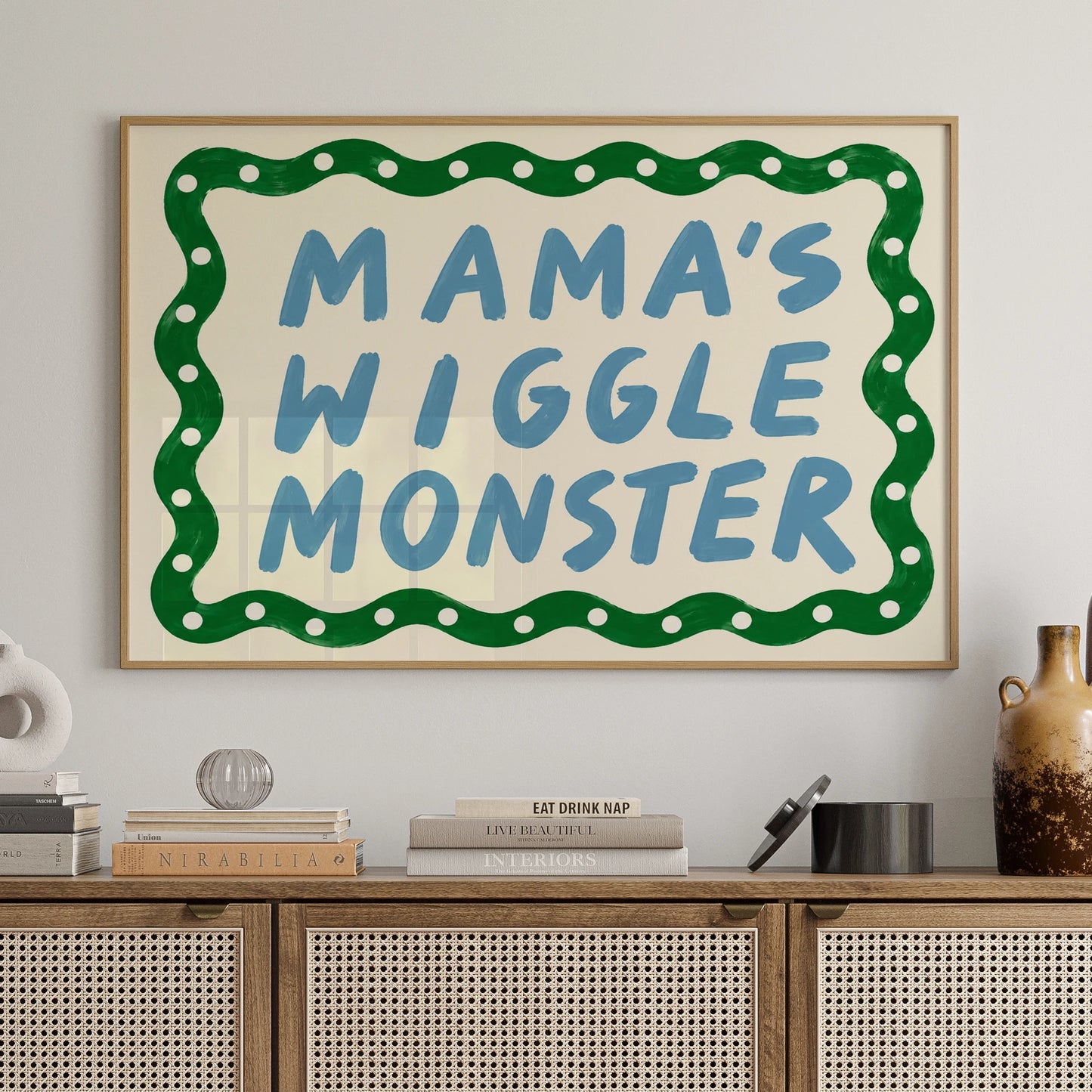 Wiggle Monster Quote Canvas Wall Art | Kids Room Decor Print
