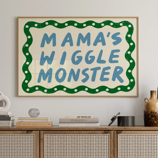 Wiggle Monster Quote Canvas Wall Art | Kids Room Decor Print Canvas Wall Art Peaceful Pleasures Health and Wellness G4962 40x60cm Unframed
