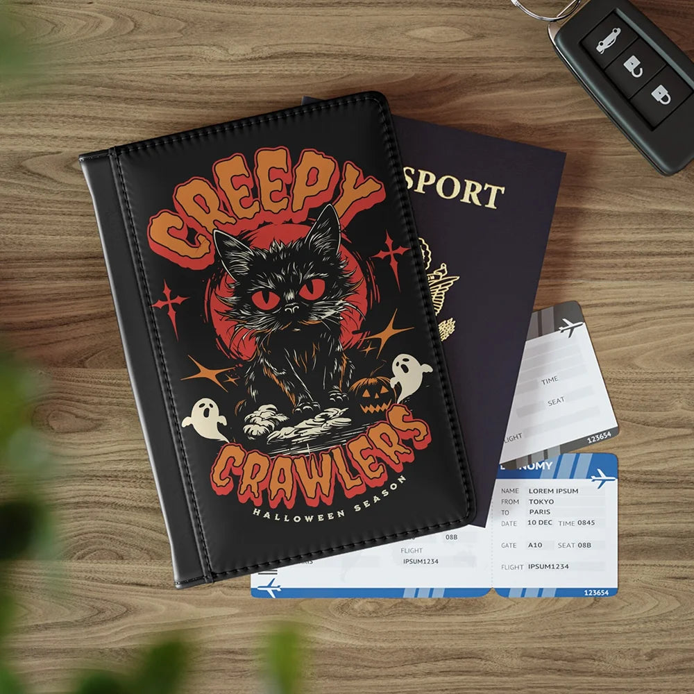 Spooky Halloween Passport Cover & Wallet | Gothic Travel Holder Passport Cover Wallet Peaceful Pleasures Health and Wellness