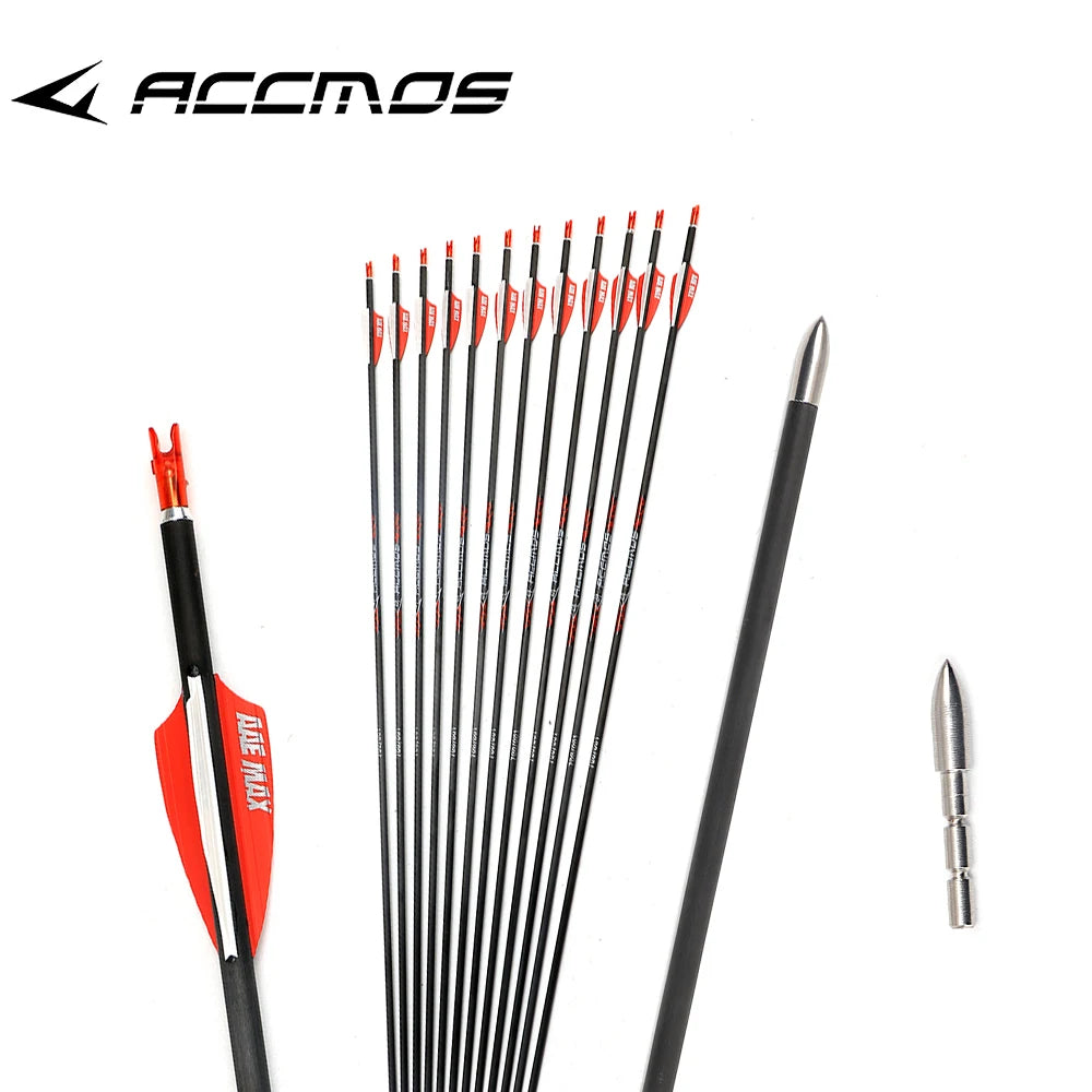 ACCMOS Arrow Pure Carbon Hunting Shooting Practice Archery Shaft
