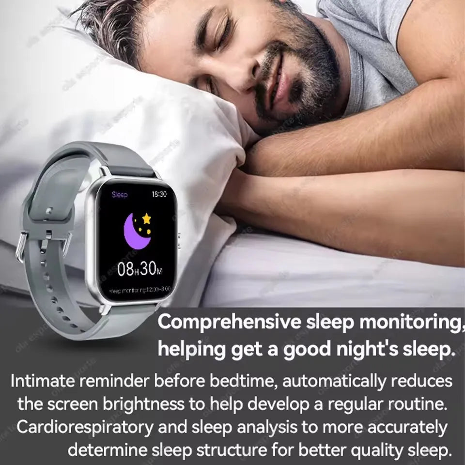 2.01'' Waterproof Smart Watch with Message Answer Call Sleep Monitoring Sports Pedometer Information Alerts For iPhone Android Peaceful Pleasures Health and Wellness