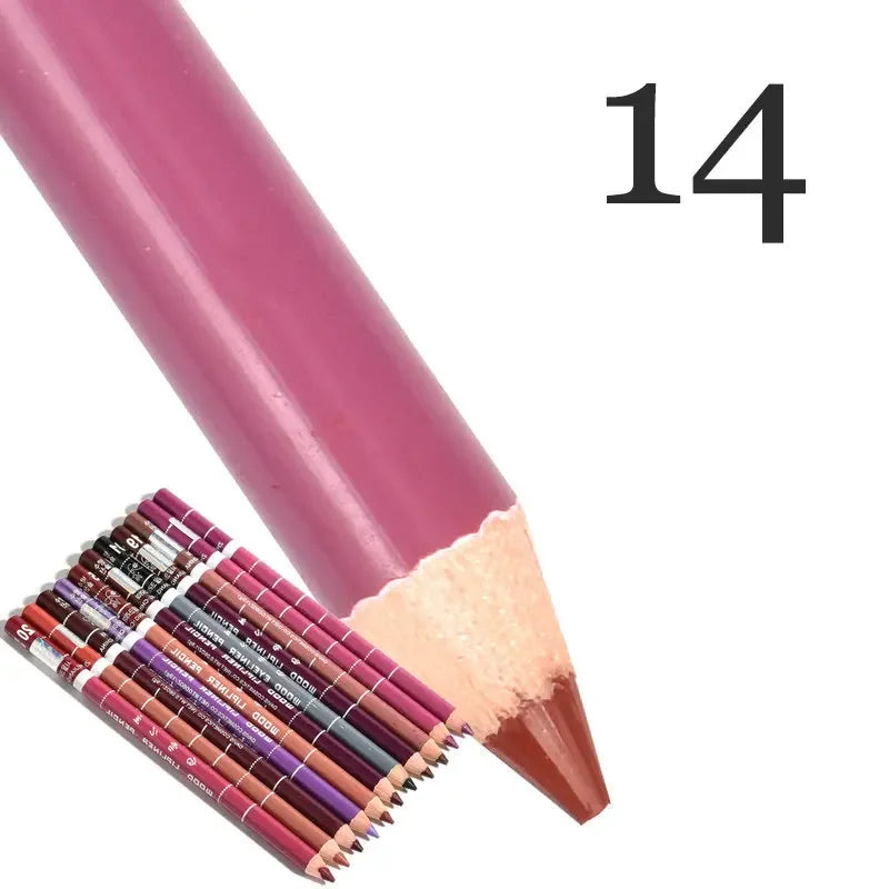 28-Color Waterproof Matte Lip Liner Pencil – Long-Lasting