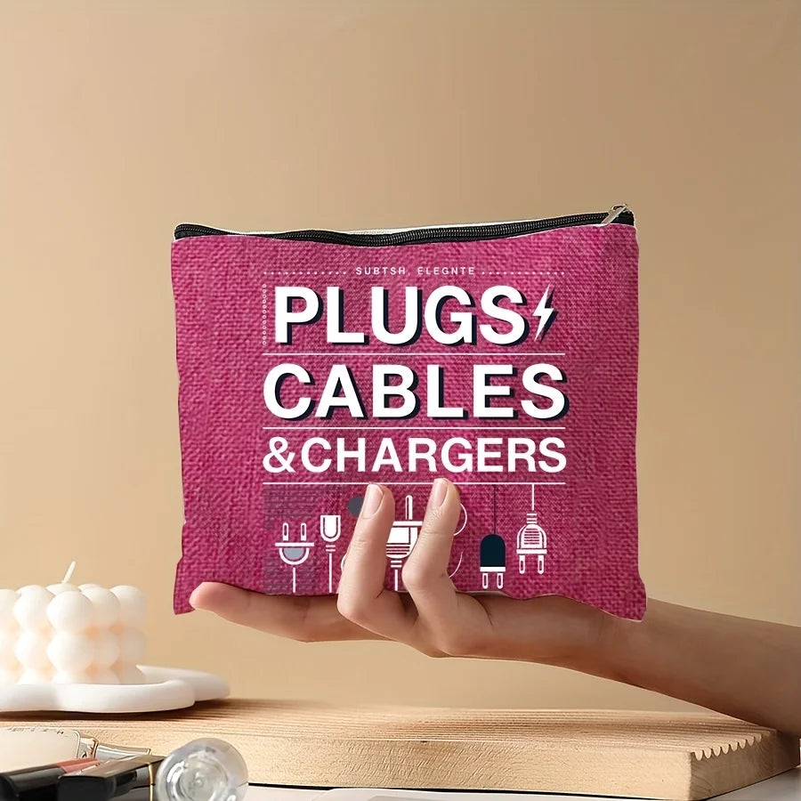 Cute Small Zipper Pouch | Cable, Charger & Cosmetic Organizer
