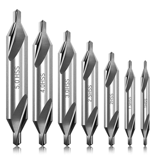 7-Piece 60° Center Drill Bit Set – Lathe & Metalworking Center Drill Bit Set Peaceful Pleasures Health and Wellness 7Pcs