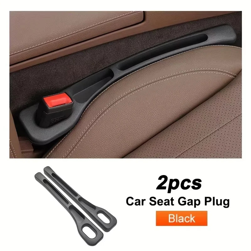 Car Seat Gap Filler Side Seam Plug Strip Leak-proof Filling Strip For All Car Model Wallet Phone Holder Car Accessories Peaceful Pleasures Health and Wellness Black 2Pcs